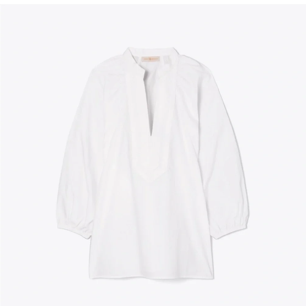 Tory Burch white tunic puff sleeve Size large